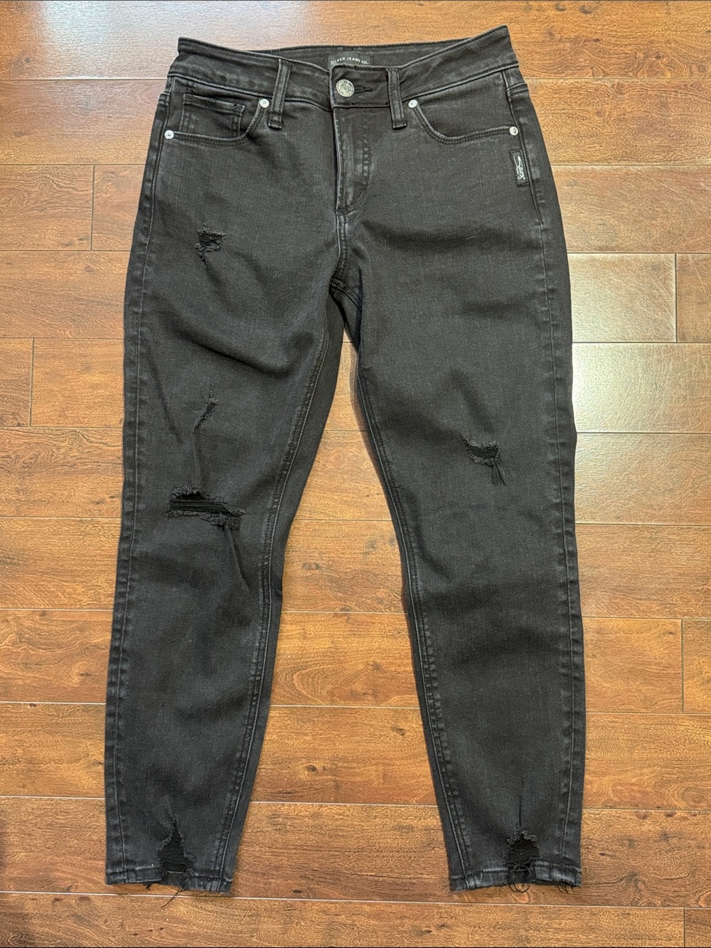 Women's “Avery Skinny Crop” Silver Jeans
